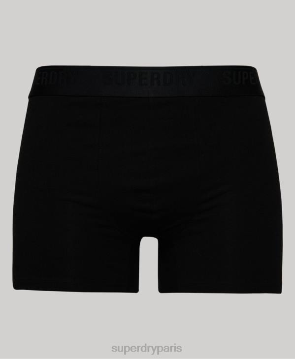 Superdry Hommes lot de trois boxers en coton bio D64Z1820 vêtements noir