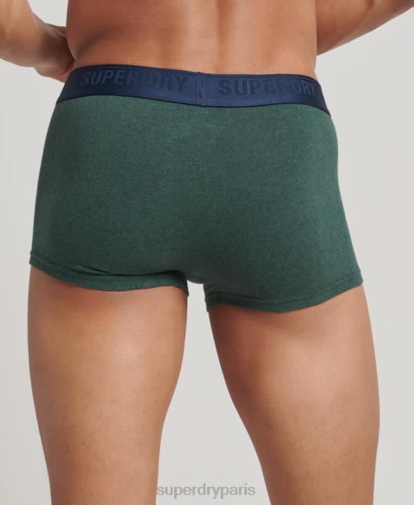 Superdry Hommes lot de trois boxers en coton bio D64Z1830 vêtements vert