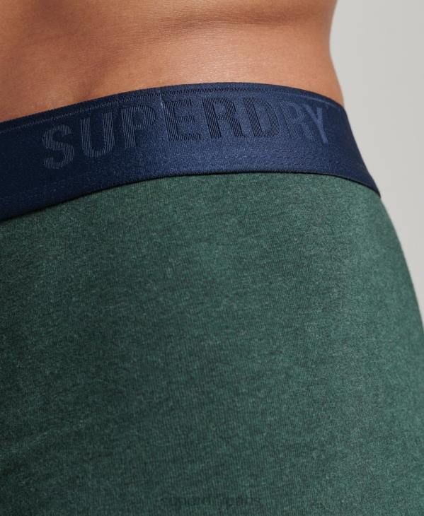 Superdry Hommes lot de trois boxers en coton bio D64Z1830 vêtements vert