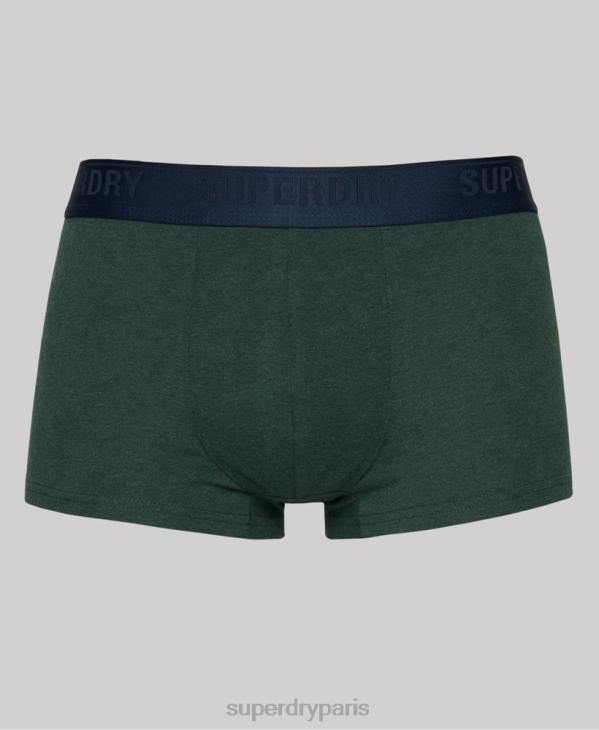 Superdry Hommes lot de trois boxers en coton bio D64Z1830 vêtements vert