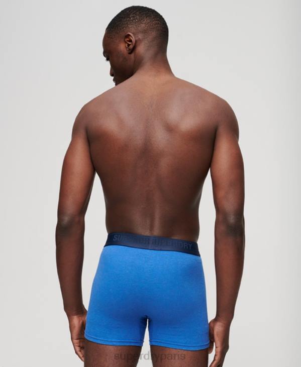 Superdry Hommes lot de trois boxers en coton bio D64Z1834 vêtements bleu