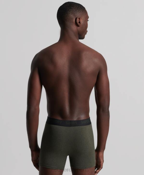 Superdry Hommes lot de trois boxers en coton bio D64Z1846 vêtements noir