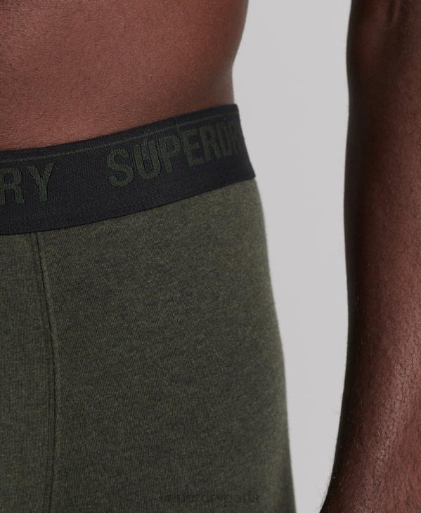 Superdry Hommes lot de trois boxers en coton bio D64Z1846 vêtements noir