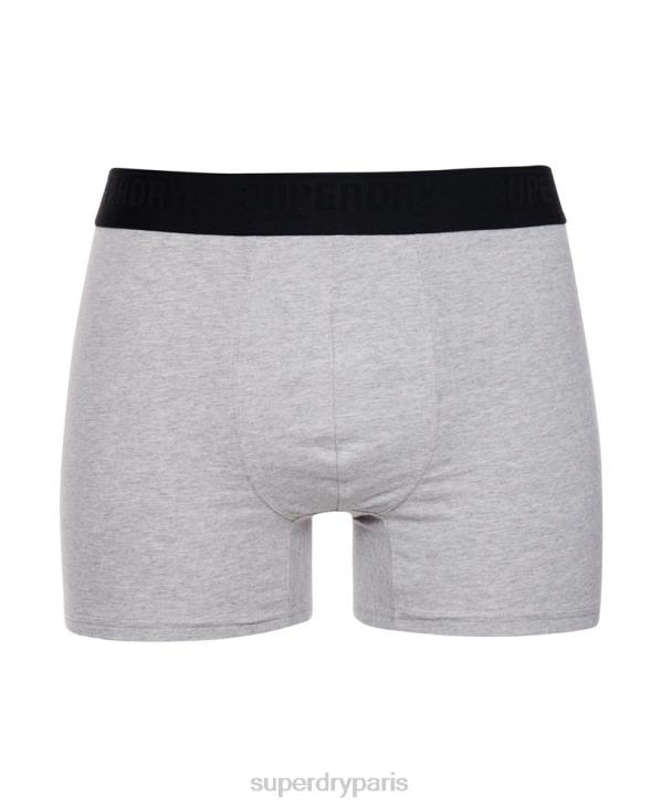 Superdry Hommes lot de trois boxers en coton bio D64Z1846 vêtements noir