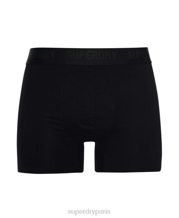 Superdry Hommes lot de trois boxers en coton bio D64Z1846 vêtements noir