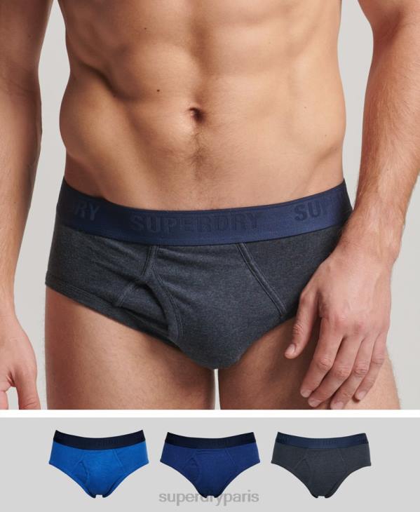 Superdry Hommes lot de trois slips en coton bio D64Z1789 vêtements bleu