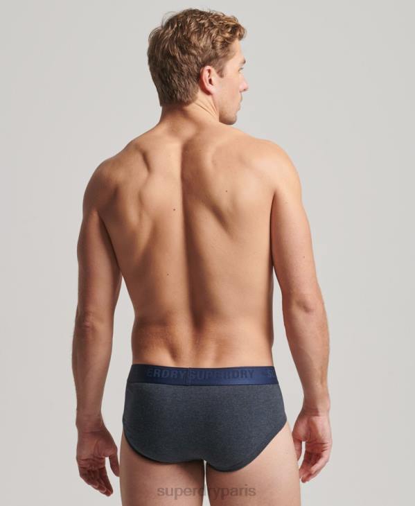 Superdry Hommes lot de trois slips en coton bio D64Z1789 vêtements bleu