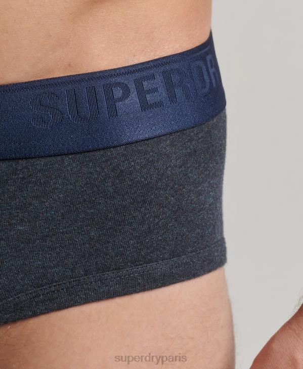 Superdry Hommes lot de trois slips en coton bio D64Z1789 vêtements bleu
