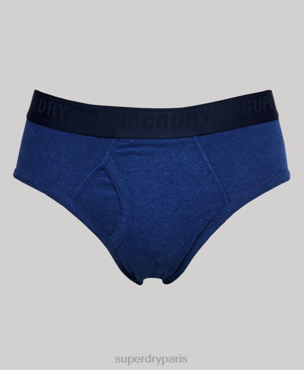 Superdry Hommes lot de trois slips en coton bio D64Z1789 vêtements bleu