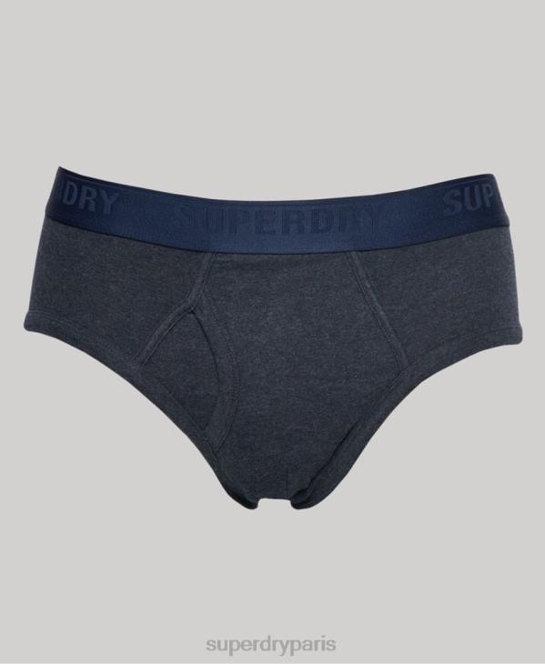 Superdry Hommes lot de trois slips en coton bio D64Z1789 vêtements bleu