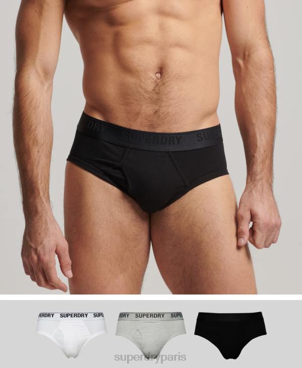 Superdry Hommes lot de trois slips en coton bio D64Z1862 vêtements noir
