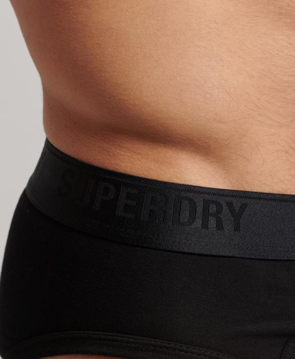Superdry Hommes lot de trois slips en coton bio D64Z1862 vêtements noir