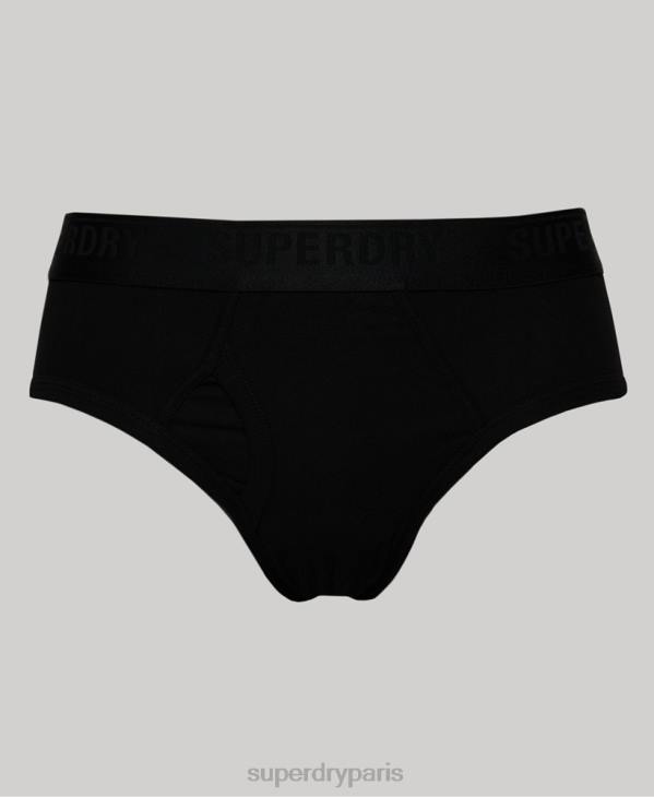 Superdry Hommes lot de trois slips en coton bio D64Z1862 vêtements noir