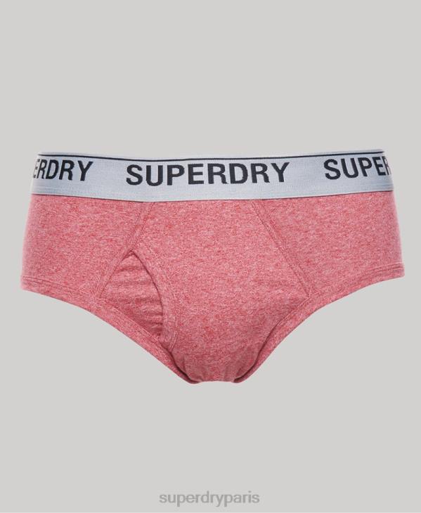 Superdry Hommes lot de trois slips en coton bio D64Z1871 vêtements rouge