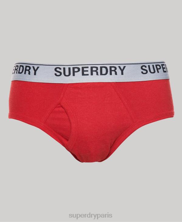 Superdry Hommes lot de trois slips en coton bio D64Z1871 vêtements rouge