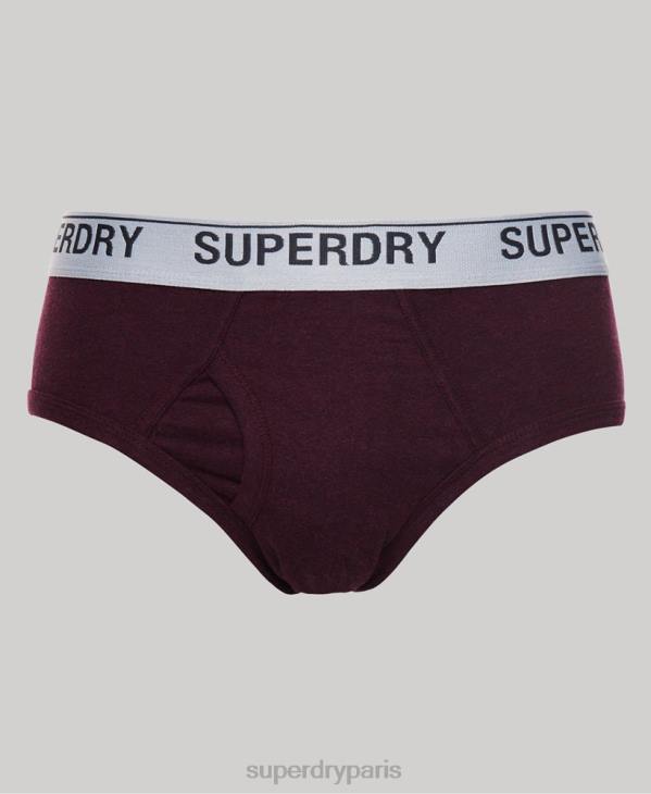 Superdry Hommes lot de trois slips en coton bio D64Z1871 vêtements rouge