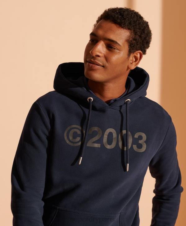 Superdry Hommes Sweat à capuche 2003 D64Z900 vêtements marine