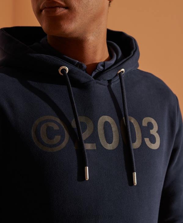 Superdry Hommes Sweat à capuche 2003 D64Z900 vêtements marine
