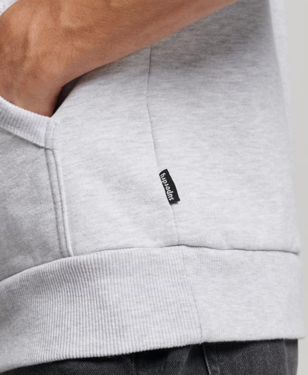 Superdry Hommes autocollant de voyage à capuche D64Z720 vêtements gris clair