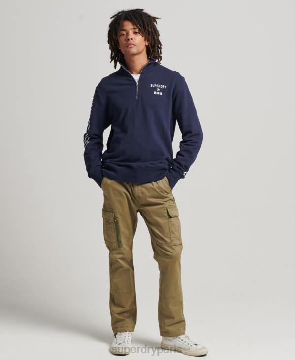 Superdry Hommes code core sport sweat demi-zip D64Z5091 vêtements marine