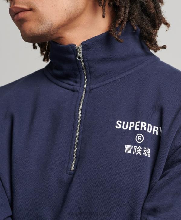 Superdry Hommes code core sport sweat demi-zip D64Z5091 vêtements marine