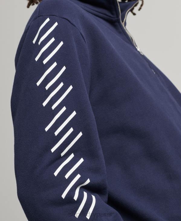 Superdry Hommes code core sport sweat demi-zip D64Z5091 vêtements marine