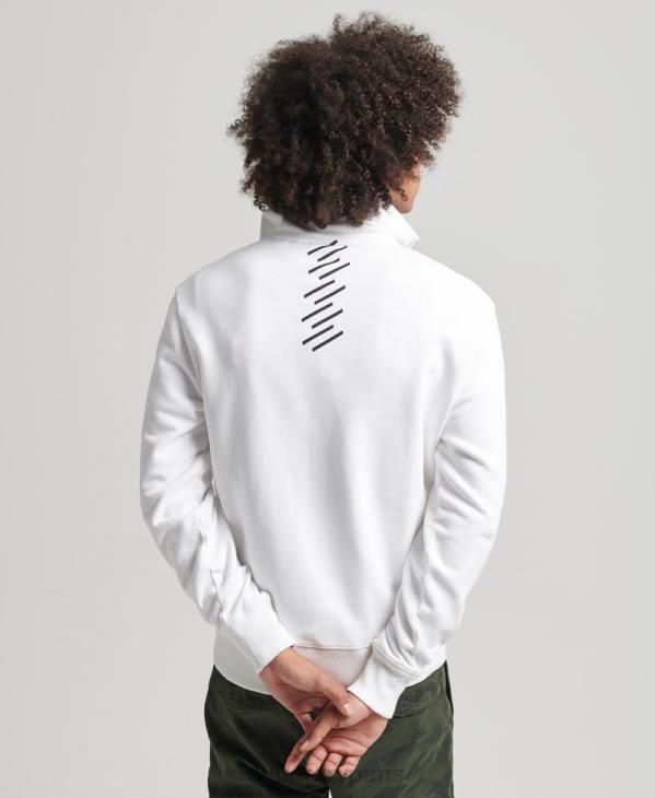 Superdry Hommes code core sport sweat demi-zip D64Z5182 vêtements blanc