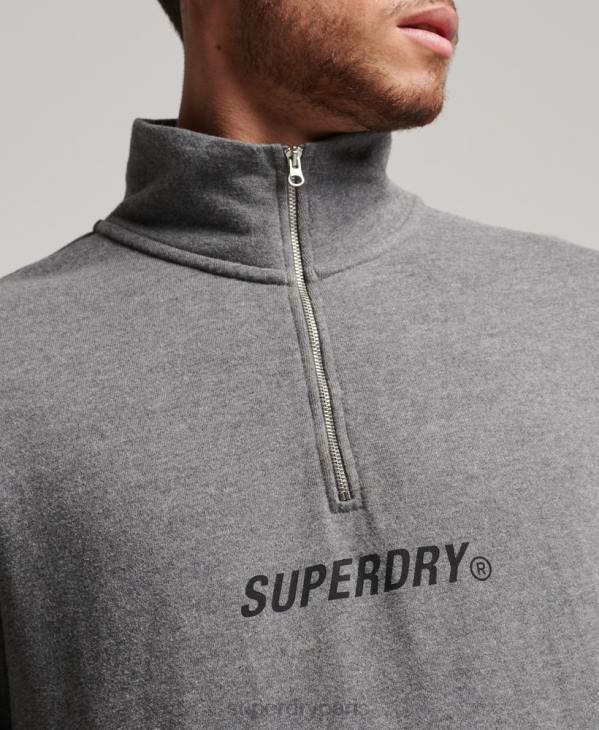 Superdry Hommes code core sport sweat demi-zip D64Z757 vêtements gris foncé