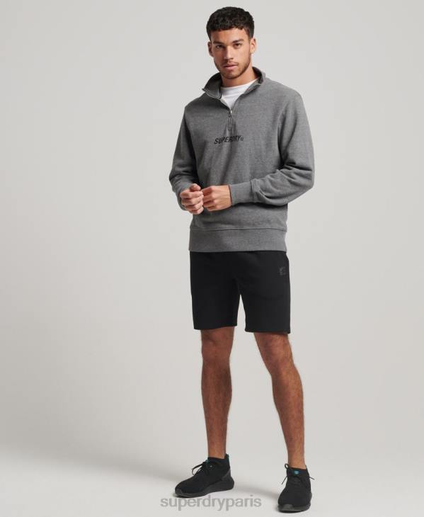 Superdry Hommes code core sport sweat demi-zip D64Z757 vêtements gris foncé