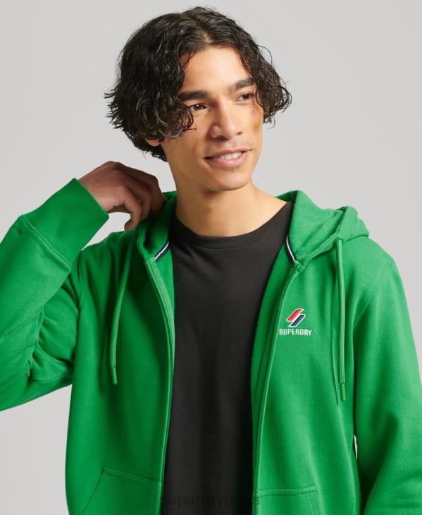 Superdry Hommes code essentiel sweat à capuche zippé D64Z5128 vêtements vert