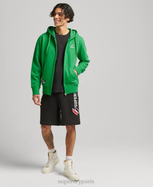 Superdry Hommes code essentiel sweat à capuche zippé D64Z5128 vêtements vert