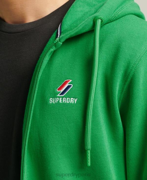 Superdry Hommes code essentiel sweat à capuche zippé D64Z5128 vêtements vert