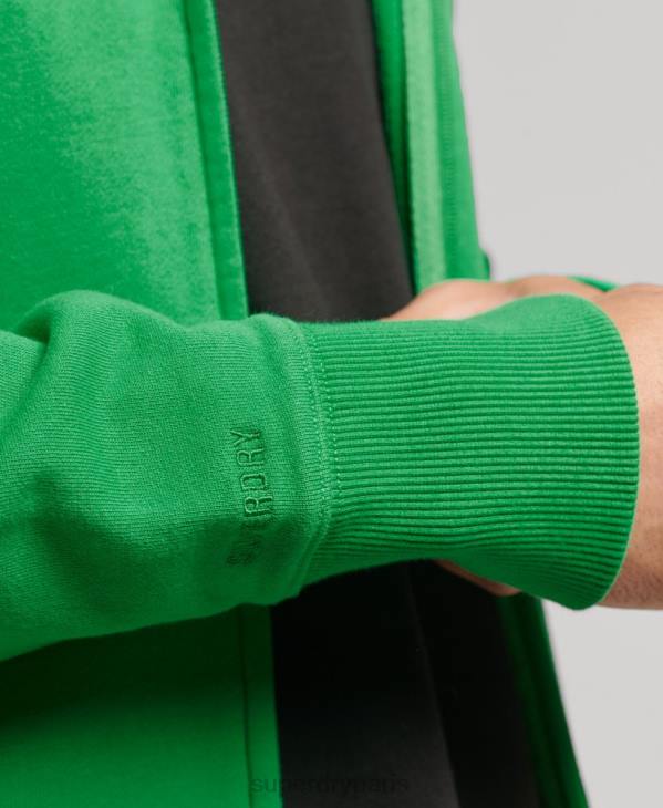 Superdry Hommes code essentiel sweat à capuche zippé D64Z5128 vêtements vert