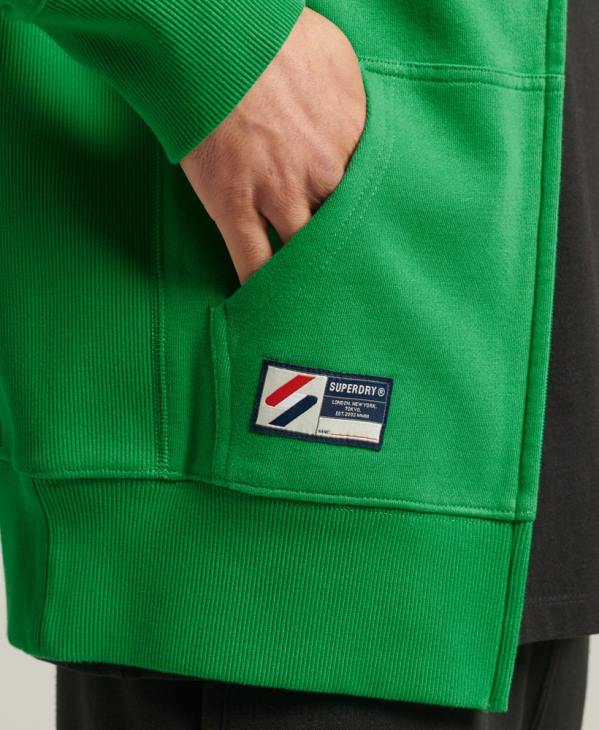 Superdry Hommes code essentiel sweat à capuche zippé D64Z5128 vêtements vert
