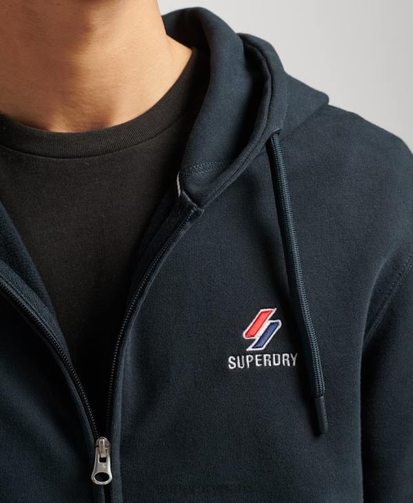 Superdry Hommes code essentiel sweat à capuche zippé D64Z5147 vêtements marine