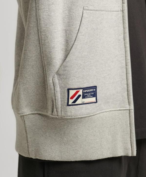 Superdry Hommes code essentiel sweat à capuche zippé D64Z5205 vêtements gris