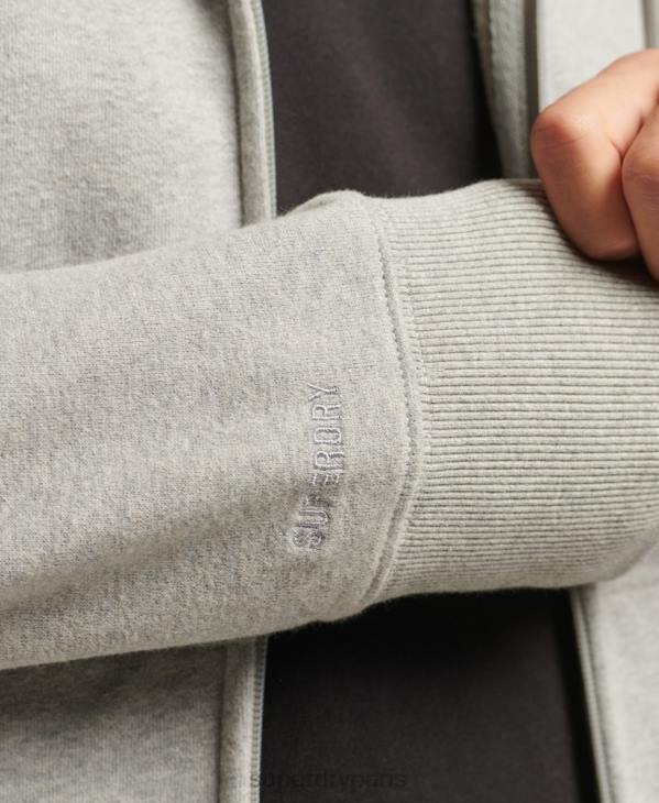 Superdry Hommes code essentiel sweat à capuche zippé D64Z5205 vêtements gris