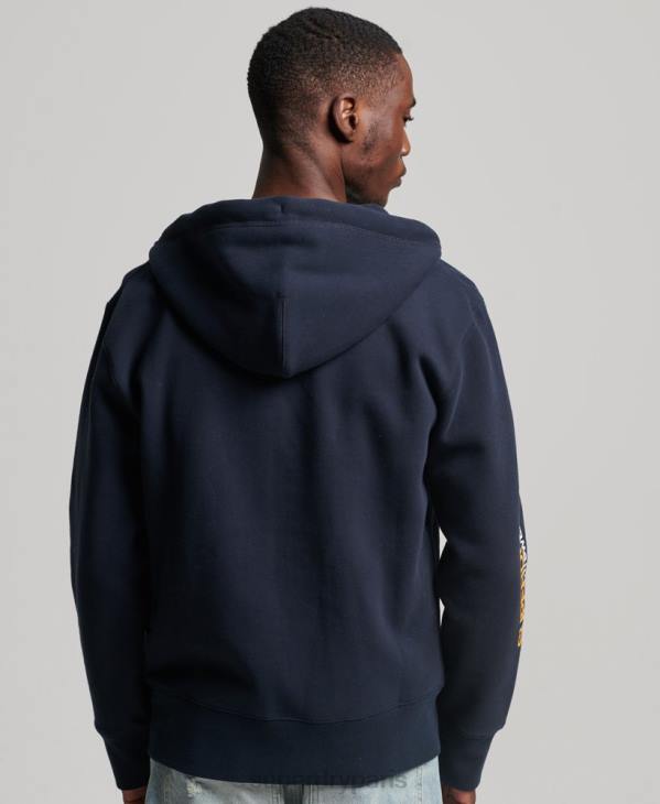 Superdry Hommes code sportswear sweat à capuche zippé D64Z519 vêtements marine