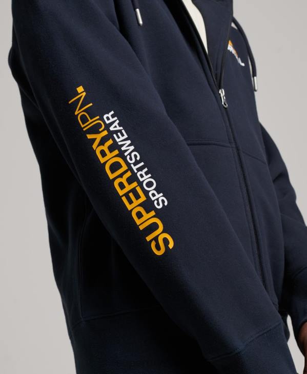 Superdry Hommes code sportswear sweat à capuche zippé D64Z519 vêtements marine