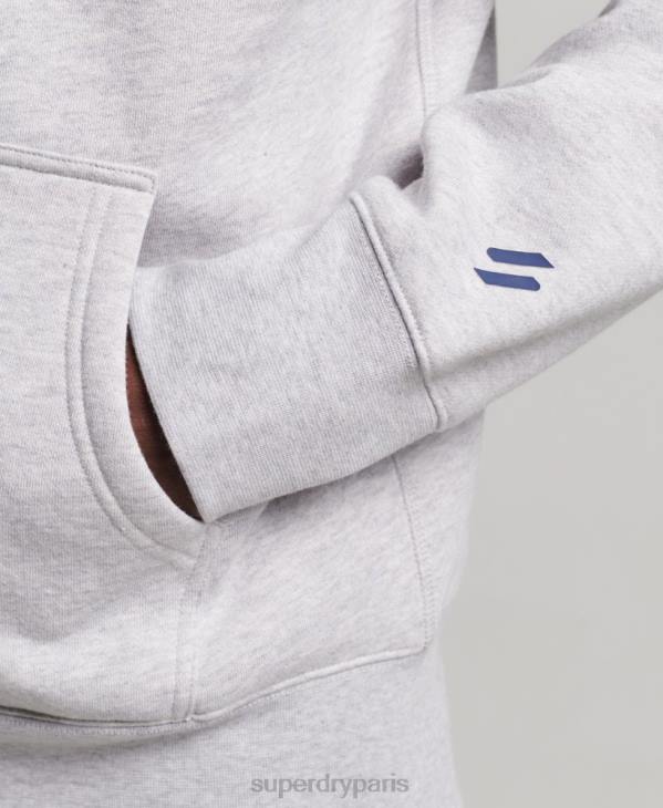Superdry Hommes code sportswear sweat à capuche zippé D64Z543 vêtements gris