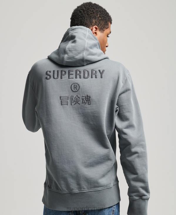 Superdry Hommes code sweat à capuche ample teint en pièce D64Z6007 vêtements noir