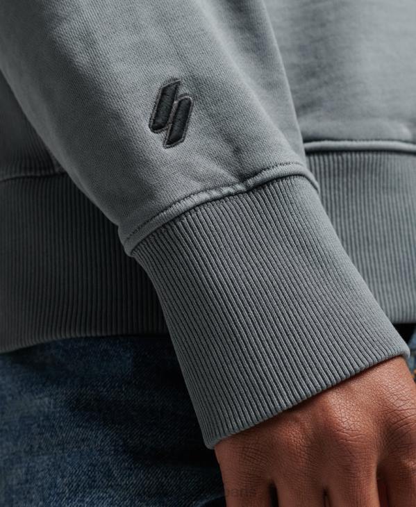Superdry Hommes code sweat à capuche ample teint en pièce D64Z6007 vêtements noir