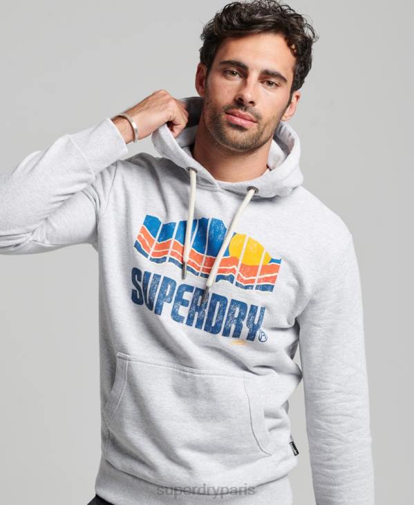 Superdry Hommes grand sweat à capuche en plein air D64Z472 vêtements gris