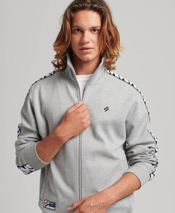 Superdry Hommes haut de piste à bande D64Z5016 vêtements gris
