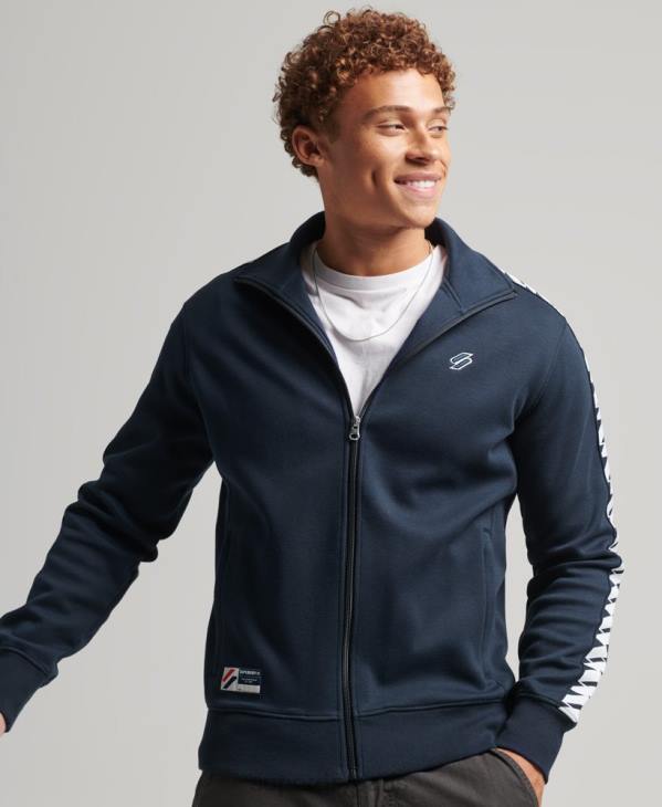 Superdry Hommes haut de piste à bande D64Z733 vêtements marine