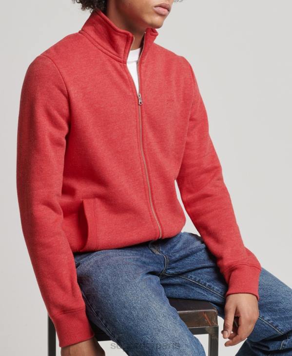 Superdry Hommes haut de survêtement brodé logo vintage en coton bio D64Z810 vêtements rouge
