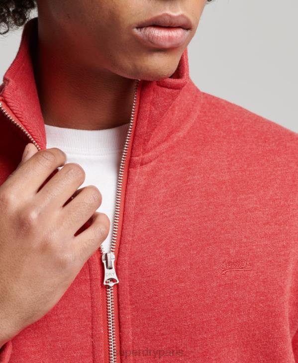Superdry Hommes haut de survêtement brodé logo vintage en coton bio D64Z810 vêtements rouge