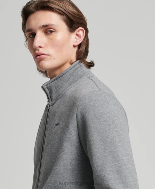 Superdry Hommes haut de survêtement brodé logo vintage en coton bio D64Z843 vêtements gris