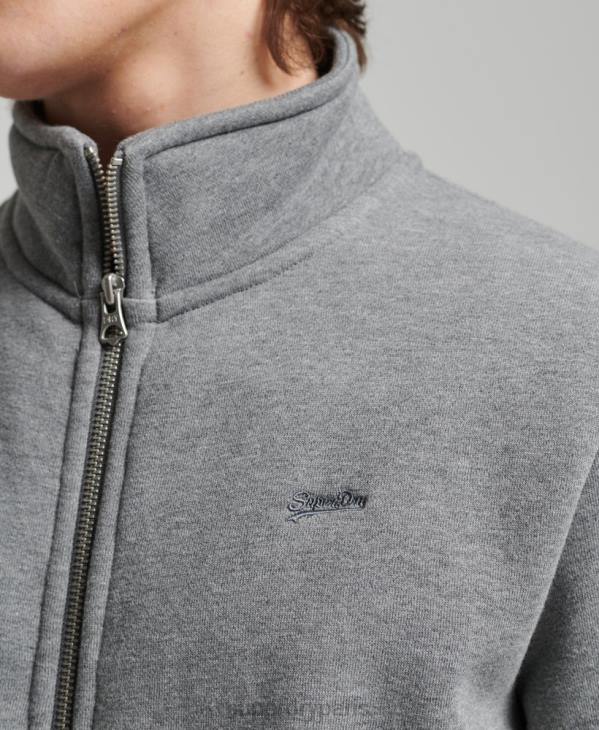 Superdry Hommes haut de survêtement brodé logo vintage en coton bio D64Z843 vêtements gris