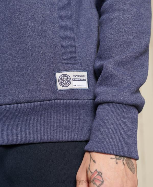 Superdry Hommes haut de survêtement demi-zip d'athlétisme D64Z823 vêtements bleu